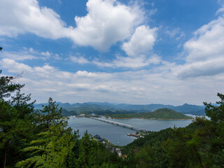 Qiandao Lake, bridge and mountains
