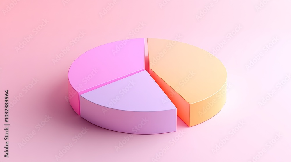 Poster vibrant pie chart on soft background