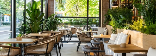 Fototapeta premium 131. A bright outdoor terrace with greenery, ideal for product display