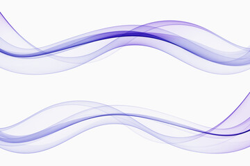 Lavender transparent flow of waves. Abstract two waves, collection.