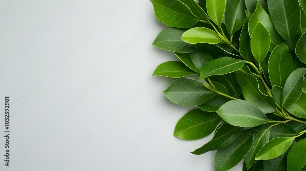 Aufkleber verdant lush foliage of a ficus benjamina plant arranged in a graceful symmetrical circular pattern 