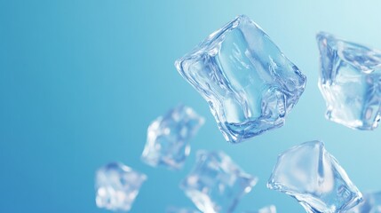 Obraz premium flying ice with copy space 