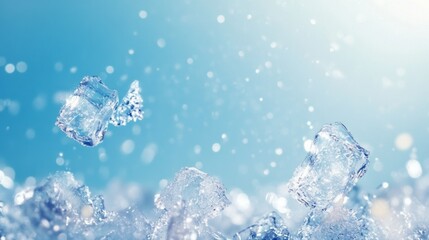 flying ice with copy space 