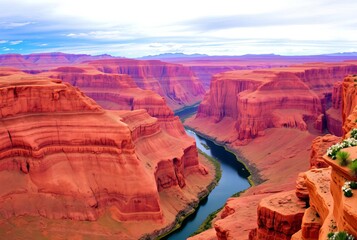Grand Canyon Vast colorful rock formations carved by Colorado Ri
