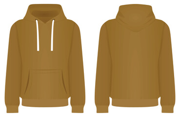 Brown male hoodie. vector illustration
