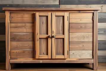 Reclaimed Wood A cabinet made from reclaimed wood with a rustic