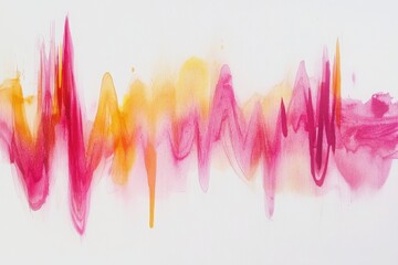 Gentle Watercolor Heartbeat Waves in Soft Tones