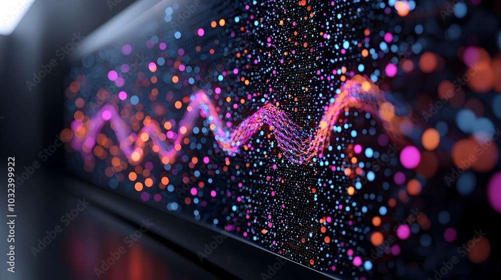 Poster Captivating real time visualization of a dynamic protein folding simulation displayed on a large holographic screen