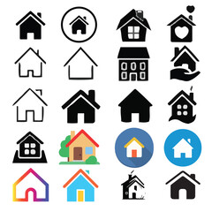 Home vector symbol icon set