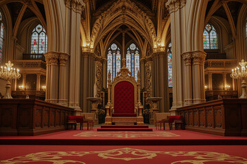 Obraz premium King royal image of a magnificent royal room with golden filigree in a medieval