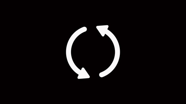 Reload icon animation . Rotating circular with arrows, neon line simple reload icon animation. 