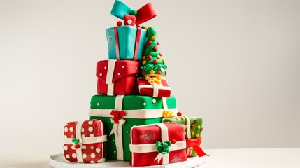 Festive Christmas Gift Box Cake