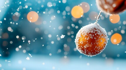 Mesmerizing close up view of a frost covered windowpane with gentle snowfall creating a serene winter landscape outside  The intricate patterns and icy textures on the glass create a captivating
