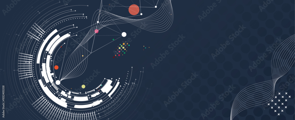 Aufkleber abstract technology and science futuristic background for presentation
