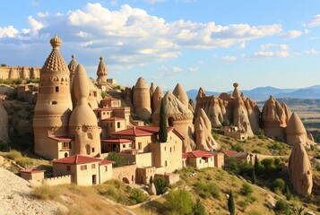 andscape of fairy chimneys and cave dwellings