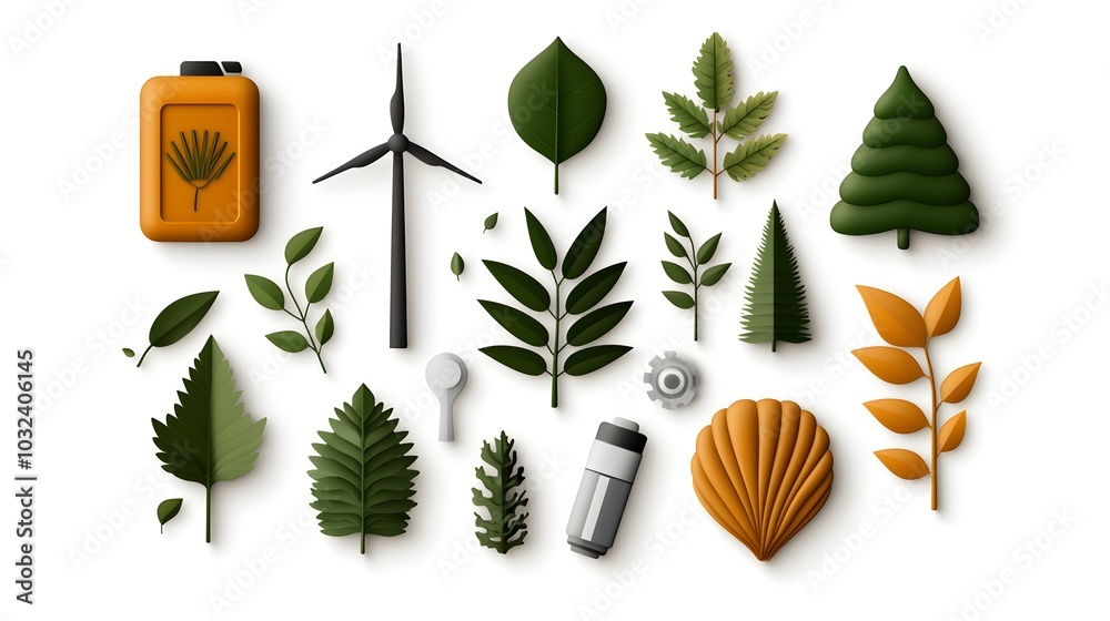 Aufkleber comprehensive set of environmental and renewable energy icons and symbols arranged on a clean white 
