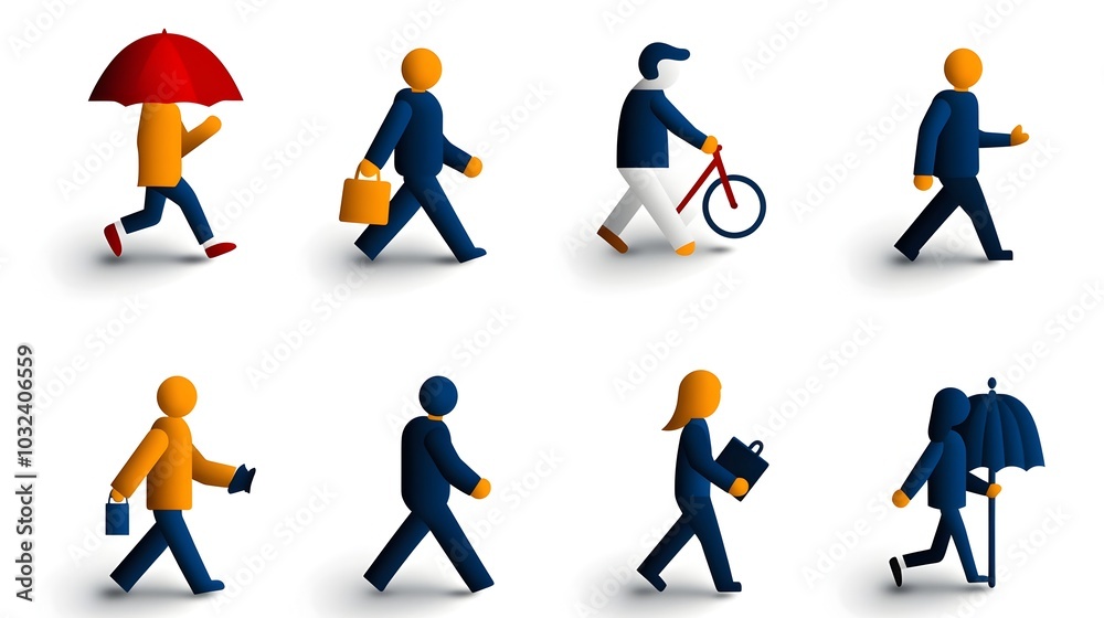 Poster minimalistic two tone icons featuring stylized silhouette figures engaged in various social interact