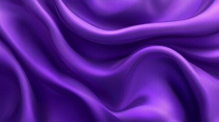 Obraz premium dark purple silk fabric with flowing waves, draped elegantly on a velvet backdrop, creates a luxurious and shiny texture