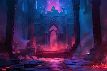 A scene from a video game with a castle in the background
