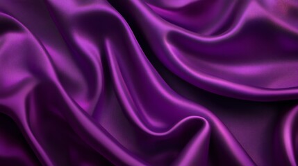 Obraz premium Purple satin backdrop with smooth, flowing curves and a luxurious, silky texture