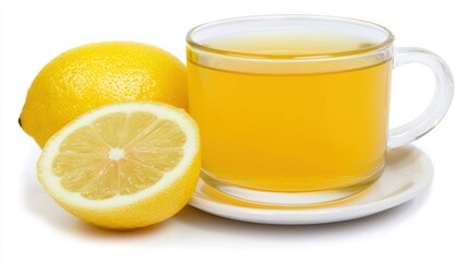 Fresh Lemon Tea with Whole and Sliced Lemons
