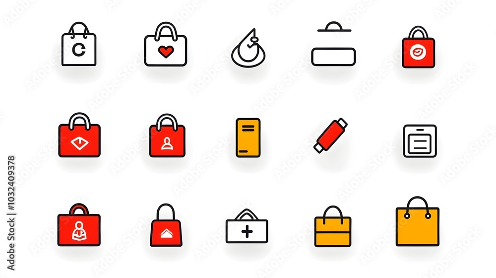 Poster a set of thin line icons representing various business and financial concepts such as purchase donat