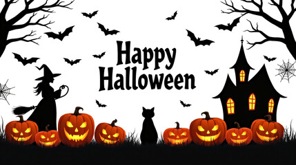 Spooky and Creepy Halloween Design in Silhouettes