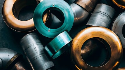 Abstract Metallic Swirls in Shimmering Shades of Silver and Copper Representing Innovation Technology and Contemporary Design