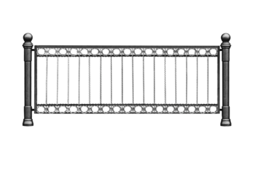 Fence with cast columns.