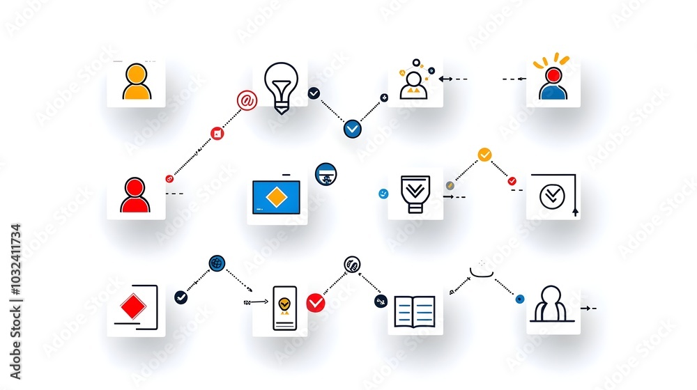 Aufkleber Minimalist depicting a thin line icon set of people group hierarchy and leadership concepts designed with clean outlines ideal for business and corporate themed presentations websites