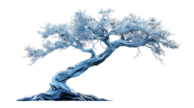  An old, dead tree with many branches and roots, a vector graphic