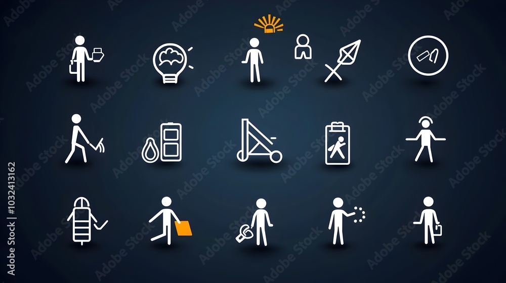 Poster elegant thin line icons showcasing the concept of group membership and social connectivity in a clea