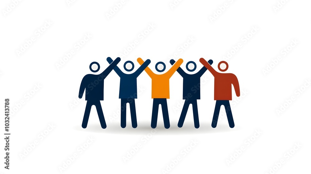 Aufkleber minimalist and elegant icons depicting a variety of participants group members and audience in a sim