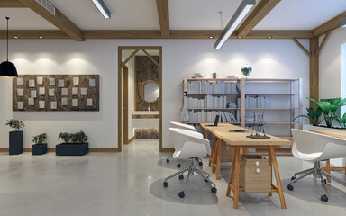 3d render of modern office interior