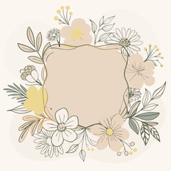 A simple frame made of flowers. There is a place for text inside.