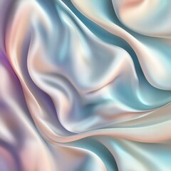 Fototapeta premium Abstract silver white silk waves flowing softly on a light background, perfect for wallpaper or textile design