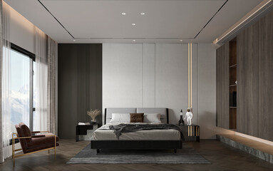 3d render hotel room