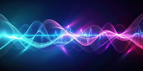 Obraz premium 'Abstract Digital Technology Wave Signal with Expanding Background Template'