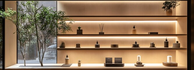 101. A contemporary display space with clean lines, ready for showcasing a product