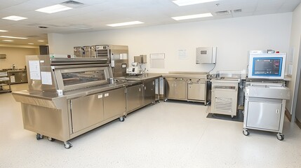 Automated Food Processing Plant with Robotic Production Line A Futuristic Industrial Facility Showcasing Advanced Manufacturing and Streamlined Workflow