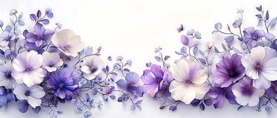 Elegant Watercolor Floral Arrangement in Purple Tones