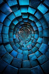 Naklejka premium Concentric Abstract Representation in Blue Tones