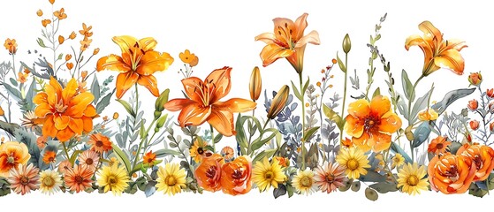 Bright Watercolor Floral Design for Creative Projects