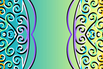  colourful gradient line art pattern of indonesian culture traditional tenun batik ethnic dayak ornament for wallpaper ads background