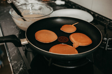 cooking in the kitchen