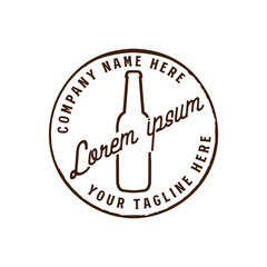 Vintage Retro Bottle Badge Emblem Label for Drink Beer Alcohol Lemonade Beverage Logo Design