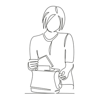 recommend clip art: One continuous single drawing line art flat doodle food, breakfast, child, bread, person, kitchen, toast, indoor, female, woman. Isolated image hand draw contour on a white background