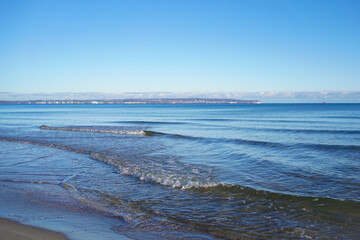 Waves splashing at the Baltic sea on Rügen