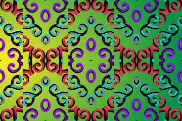  colourful gradient line art pattern of indonesian culture traditional tenun batik ethnic dayak ornament for wallpaper ads background