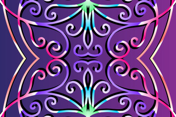  colourful gradient line art pattern of indonesian culture traditional tenun batik ethnic dayak ornament for wallpaper ads background